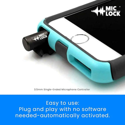 Mic-Lock 3.5mm for Headphone Port - Microphone Audio and Data Security - Privacy Protector for Laptops, Smartphones, Tablets, and Computers (Gray, Single Pack)