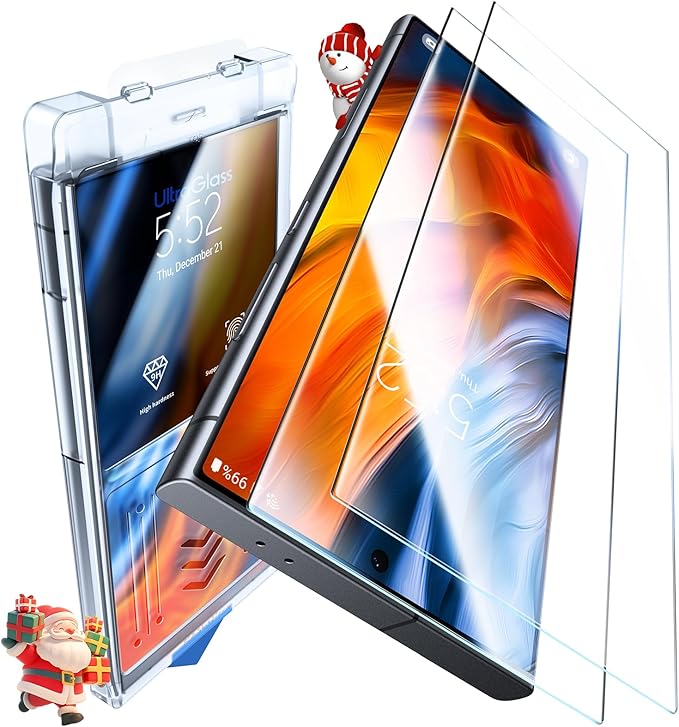 UltraGlass Unbreak Top 9H+ Glass for Samsung Galaxy S24 Ultra Screen Protector [Military Grade Shatterproof & Longest Durable] Screen Protector S24 Ultra Tempered Glass, Auto Installation, 2 Pack
