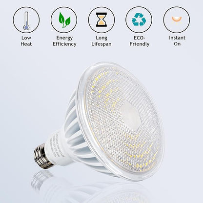 Maelsrlg PAR38 LED Flood Light Bulbs, 300W Equivalent, Indoor Outdoor Flood Light Bulb, Daylight 5000K, Waterproof, 35W 4000LM, Non-Dimmable, 2-Pack