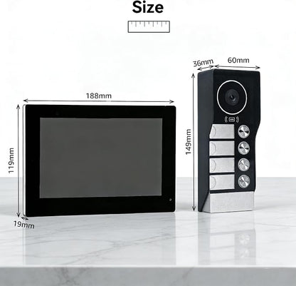 4 Units Apartment 2-Wire Video Intercom System