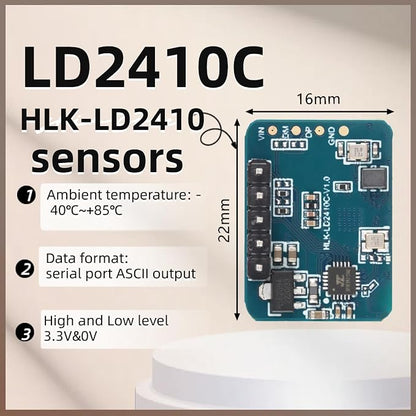 LD2410C Sensor Module HLK-LD2410 Human Presence Radar Sensor Module LD2410 Millimeter Wave Radar Sensor Module Non Contact 24GHz ISM Band Serial Port IO Level Output