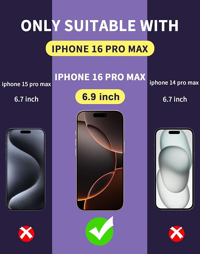 2 Pack for iPhone 16 Pro Max Privacy Screen Protector Tempered Glass for iPhone16ProMax 6.9inch [Auto-Installation] Anti-Spy Private Glass Film No Bubble 9H Hardness Anti-Scratch HD