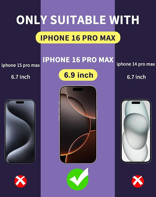 2 Pack for iPhone 16 Pro Max Privacy Screen Protector Tempered Glass for iPhone16ProMax 6.9inch [Auto-Installation] Anti-Spy Private Glass Film No Bubble 9H Hardness Anti-Scratch HD