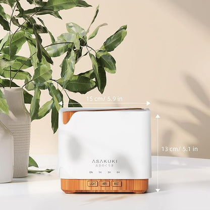 ASAKUKI Essential Oil Diffuser for Home, Smart WiFi 700 ml Humidifier, Connect with Alexa and Google Home, Phone App & Voice Control, Customized Schedule Timers and LED Light, Gift for Mom - Yellow