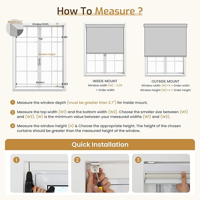 Grandekor Motorized Blinds with Remote | Blackout Cordless Electric Roller Shade Window Treatments, Compatible with Alexa/Google Assistant, for Bedroom, Living Room & Office,Beige|39" W x 72" H
