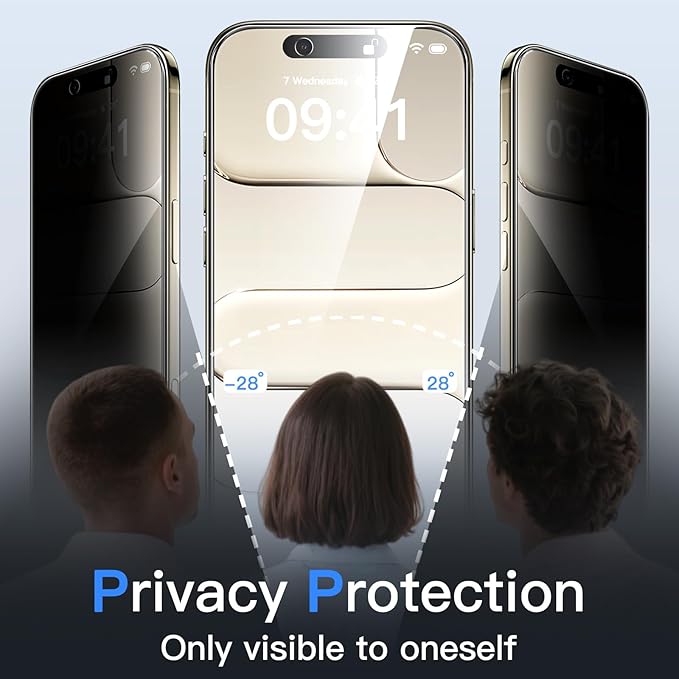 JETech Privacy Screen Protector for iPhone Air, Anti-Spy Tempered Glass Film with Easy Installation Tool, 6.5-Inch Display, 2-Pack