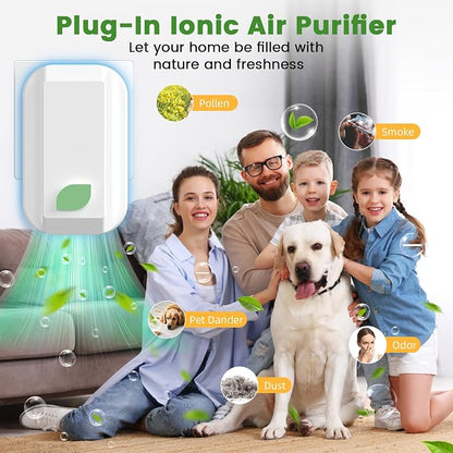 6Pack Plug In Ionic Air Purifier,Negative Ion Air Purifier for Home Portable Plug-In Air Ionizers for Smoke, Pets Smell Quiet Mini Air Cleaner for Home, Bedroom,Living Room (6)
