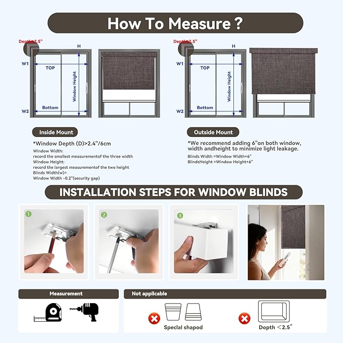 Smart Remote-Controlled Electric Roller Blinds,Motorized Blinds with Remote,100% Blackout Smart Roller Blinds Compatible with Apple Homekit Google Home and Alexa Via HUB (Dark Gray, W23''×H72'')