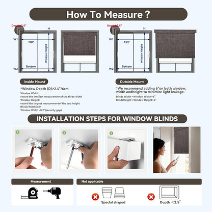 Smart Remote-Controlled Electric Roller Blinds,Motorized Blinds with Remote,100% Blackout Smart Roller Blinds Compatible with Apple Homekit Google Home and Alexa Via HUB (Dark Gray, W23''×H72'')