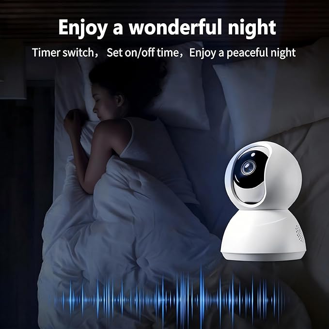 Indoor Pan/Tilt Home Security Camera 2K 3MP, 360 Degree Wired & Wireless WiFi Webcam/Monitor for Baby/Elder/Nanny with Night Vision & Phone App, 2 Way Audio, Cloud & SD Card Storage