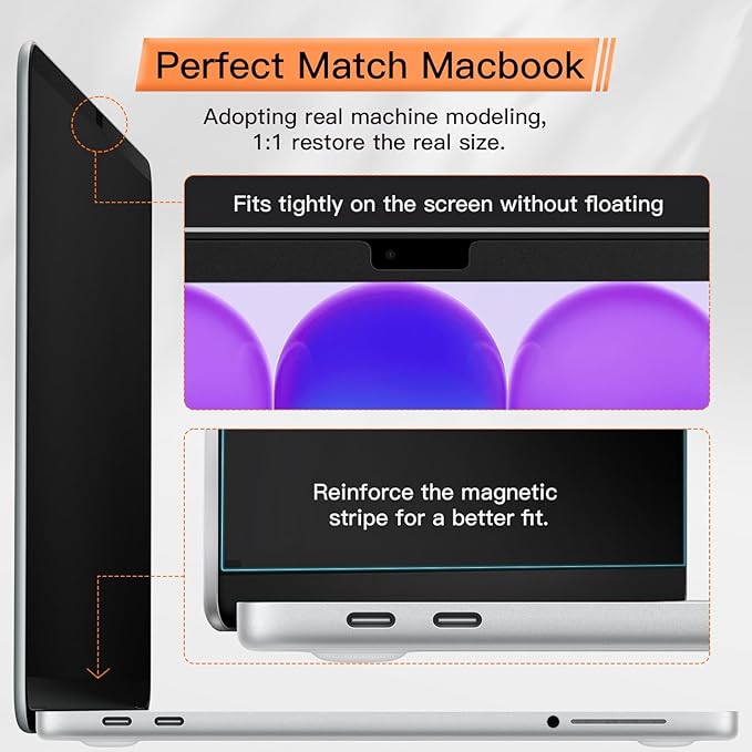 Magnetic Privacy Screen for MacBook Neo 13 Inch A18 Pro 2026, Matte Removable Anti Glare Blue Light Filter