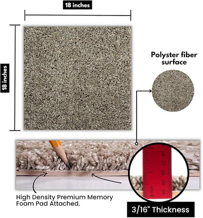 Smart Squares Easy Street Premium Plush Carpet Tiles, Made in USA – 18x18 Peel and Stick Floor Tiles with Attached Padding – Seamless DIY Carpet Squares (22.5 Sq Ft, Pack of 10, 909 Lava)