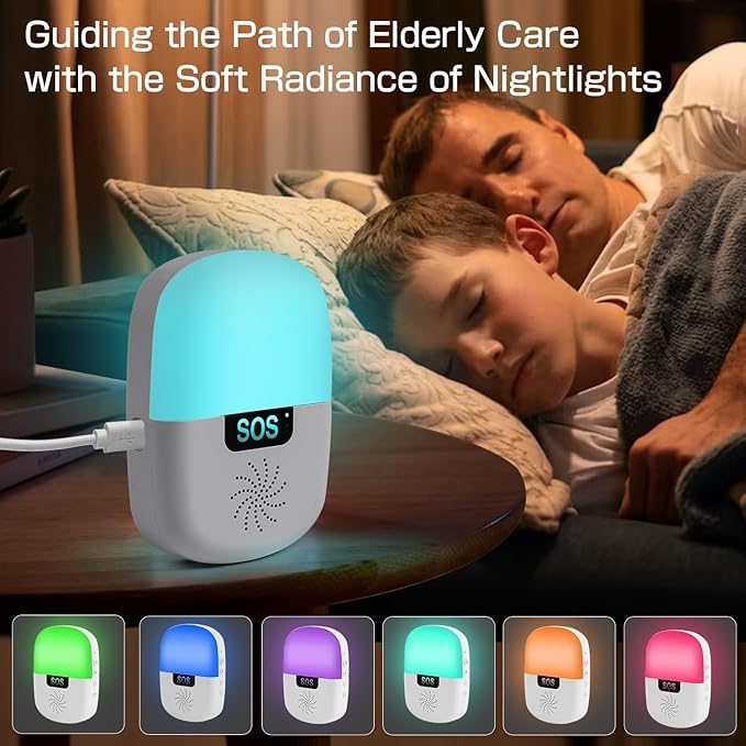 WiFi Caregiver Pager Wireless, Issufel Smart App Emergency Life Alert System Fall Call Button for Elderly Home Patients Disabled Pregnant Woman Seniors 1 Receiver+1 Call Button(2.4GHz Wi-Fi Only)