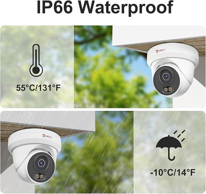 Anpviz 4K 16CH PoE Security Camera System, 8pcs Wired 8MP PoE IP Cameras Outdoor with Human Vehicle Detection, Smart Color Night Vision, 12MP 16 Channel NVR with 4TB HDD for Business, NDAA(U Series)