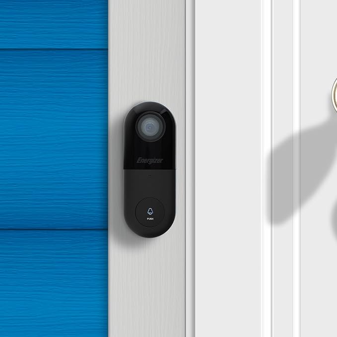 Energizer Smart 5GHz 2K Doorbell, Wired Video Doorbell Security Camera, 2-Way Audio, Night Vision, Cloud & Micro SD Storage, Remote Access, Instant Motion Sensor, Live Viewing, Requires Existing Wires
