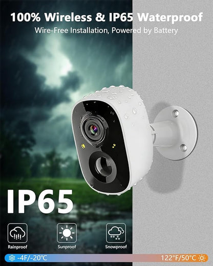 OOSSXX (100% Wire-Free) Battery Outdoor Wireless Security Camera Wi-Fi Cameras Video Surveillance