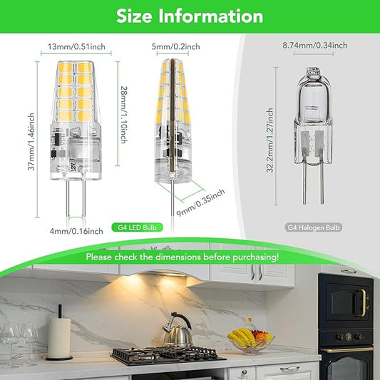 BUBO 5 Pack G4 LED Bulb 2W Equivalent 30W 3000K Warm White 250 Lumens 360°Beam Angle, T3 Halogen Bulb Replacement Landscape Bulbs, AC/DC 12V Led Lights G4 Bi-Pin Base for Outdoor Landscape Lighting
