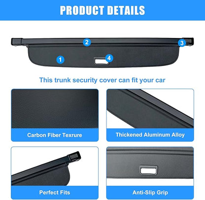 AUXKO Retractable Cargo Cover for 2026 2025 2024-2019 GLE 350 450 580 AMG 53 63S, Trunk Cover Luggage Security Cover for Benz GLE 2026 Shielding Shade Anti-Peeping Privacy Screen, Carbon Fiber