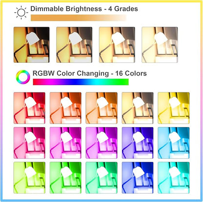 Droiee Dimmable E26 Warm LED Light Bulb, 6W RGBW Color 500LM with 16 Color Changing Modes for Christmas, Party etc with Remote Control 2 Pack, White, Dr-2024