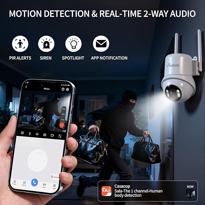 Security Camera Indoor, 5GHz/2.4GHz WiFi Camera for Home Security, 2k HD, 360° PTZ Camera, Plug-in Wall Mount Camera with Phone App, Color Night Vision, Smart Human Alert