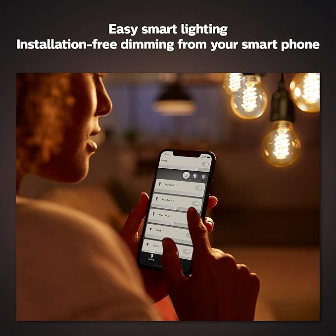 Philips Hue Smart 60W G25 Filament LED Bulb - Soft Warm White Light - 2 Pack - 550LM - E26 - Indoor - Control with Hue App - Compatible with Alexa, Google Assistant, and Apple Homekit