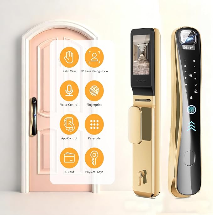 EIYSIE Video Smart Lock with Camera & Doorbell, 8-in-1 WiFi Keypad Deadbolt