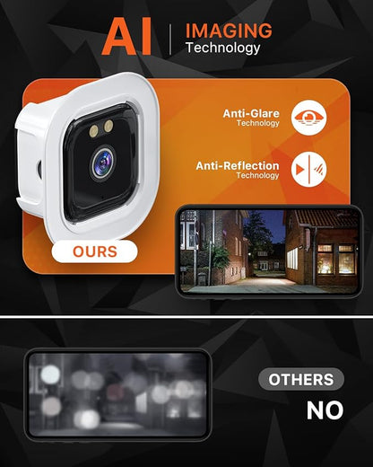 2K Window Camera with 32GB SD Card, AI Night Vision 5G/2.4G WiFi Window Camera for Home Security, AI Window Anti-Glare & Motion Detection & APP 20+ Siren, Two-Way Audio Talk - 1 Pack