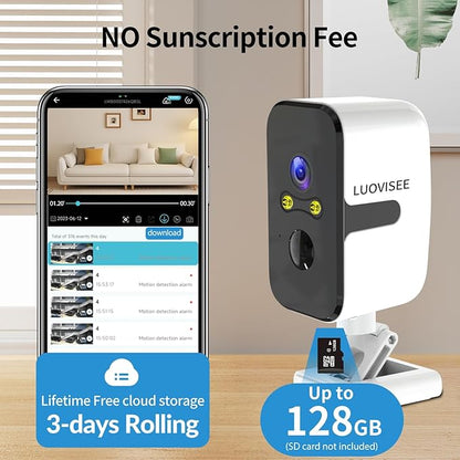 Security Cameras Wireless Outdoor Indoor,180° Horizontal Cameras for Home Security Battery,2.4/5GHz WiFi Camera Motion Detection Alert,2-Way Audio,IP65 WaterProof,Work with Alexa,Built-in Magnet Base