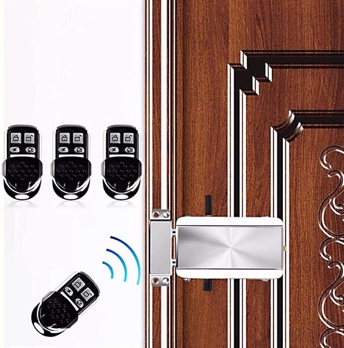 Electronic Deadbolt Door Lock, Smart Wireless Anti-Theft Home Security Keyless Deadbolt Access Control System with 4 Remote Control