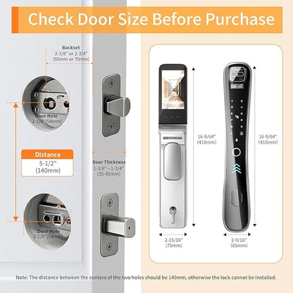 EIYSIE WiFi Deadbolt Lock with Camera & Video Doorbell, 8-in-1 Keyless Lock