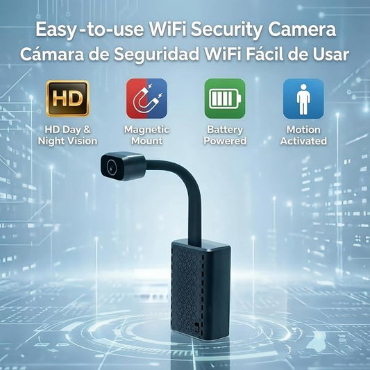 Rettru Indoor Security Camera WiFi with Magnetic Mount and Battery Powered