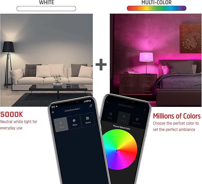 ENERGIZER A19 SMART BRIGHT RGB WHITE LED BULB