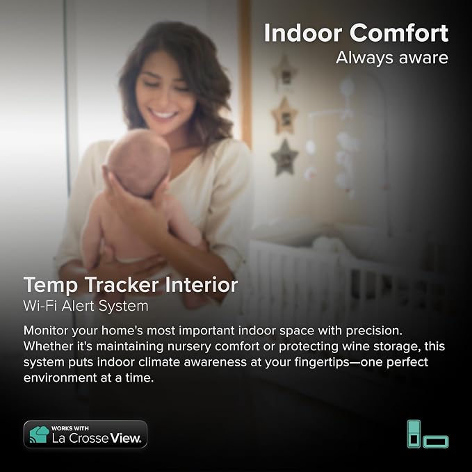 Temp Tracker Interior Wi-Fi Alert System with the Bridge Gateway and an Interior Temperature and Humidity Display with Comfort Meter