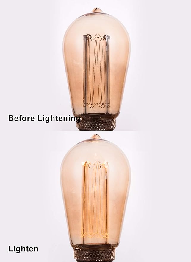 Vintage Edison Light Bulb, Decorative Dimmable LED Bulb, 3.5W Low Lumen Eye-Caring Soft Dim Lighting for Mood(Not Daylight White), Virtual Squirrel Cage Filament, E26 Medium Base, Amber RN ST64