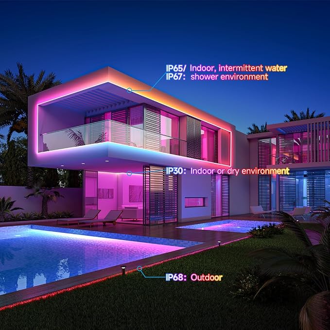 BTF-LIGHTING WS2811 Addressable RGB LED Strip 16.4FT 300LED DC12V IP67 | 100Pixels IC=RGB+IC UL Listed Black PCB Flexible Chasing Effect for Indoor Home Decor(No Adapter or Controller)