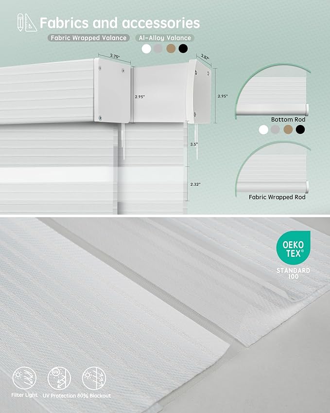 Yoolax Motorized Blinds with Remote, Motorized Zebra Shades Compatible with Alexa, Privacy Motorized Blinds, Zebra Shades for Windows Custom Size(V-Jungle Stripe White)