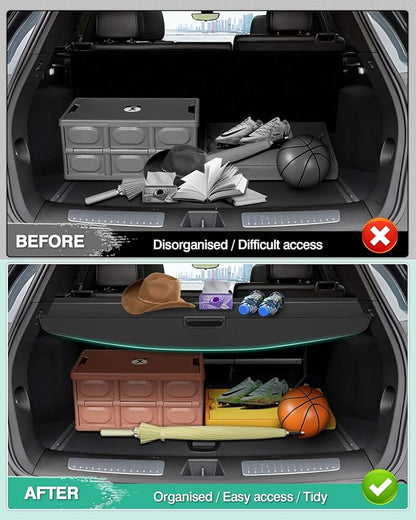 Powerty Retractable Cargo Cover for Cadillac XT5 2020-2023, Canvas Texture Trunk Cover Privacy Screen Rear Security Shade for XT5 Accessories
