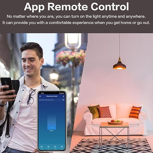Jinvoo Smart Light Switch, ZigBee Light Switch, Zigbee Switchh, Alexa Lightt Switchh, Compatible with Alexa and Google, Smart Life Control, Glass Panel Timer, Requires a Zigbee hub (1 Gang)