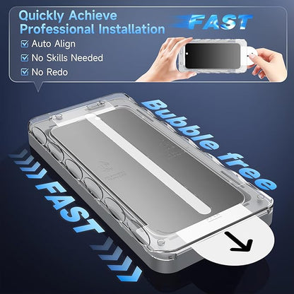 3 Pack Privacy Screen Protector Compatible for iPhone 16 Pro Max, 23° Anti-Spy, 9H Tempered Glass, Anti-Scratch, Touch-Sensitive, Bubble-Free, Easy Installation