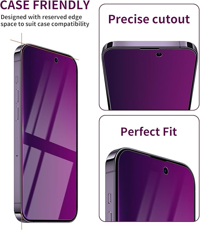 2 Pack Privacy Screen Protector for iPhone 17e Tempered Glass 6.1'' Private Saver Anti-Spy Eye Protection Anti-Scratch Full Coverage No Bubble