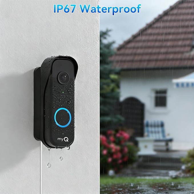 Power Adapter Kit for myQ Video Doorbell, 25FT/7.5M Weatherproof Charging Cable and Adjustable Swivel Doorbell Mount, Continuous Charging Your Doorbell, Compatible with Homes, Apartments - Black