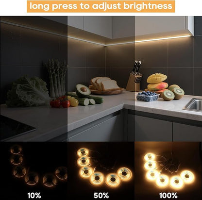 COB LED Strip 6pcs 3.3FT, Self-Adhesive LED Strips, 12V Acoustic Panels Cuttable LED Strip Lights, Touch and Hand Sweep Dimmer Switching, DIY Led Light Kit for Wine Cabinets, Cupboards, Shelves