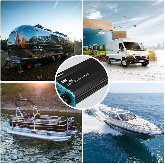 Renogy 60A DC-DC Battery Charger 12V for Lithium/AGM/Gel, for RVs & Boats