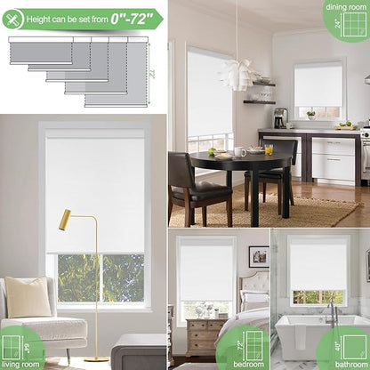 Smart Motorized Blinds with Remote Control, Blackout Roller Shades, Custom Smart Blinds with Valance, Cordless Electric Window Blinds & Automatic Shades(White,38" Wx72 H)