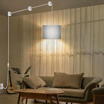 Plug in Hanging Lamp with RGB Smart Bulb Plug-in Cord Pendant Light with 15ft Cord Fixture Pendant Lights for Bedroom Kitchen Living Room Dining Room