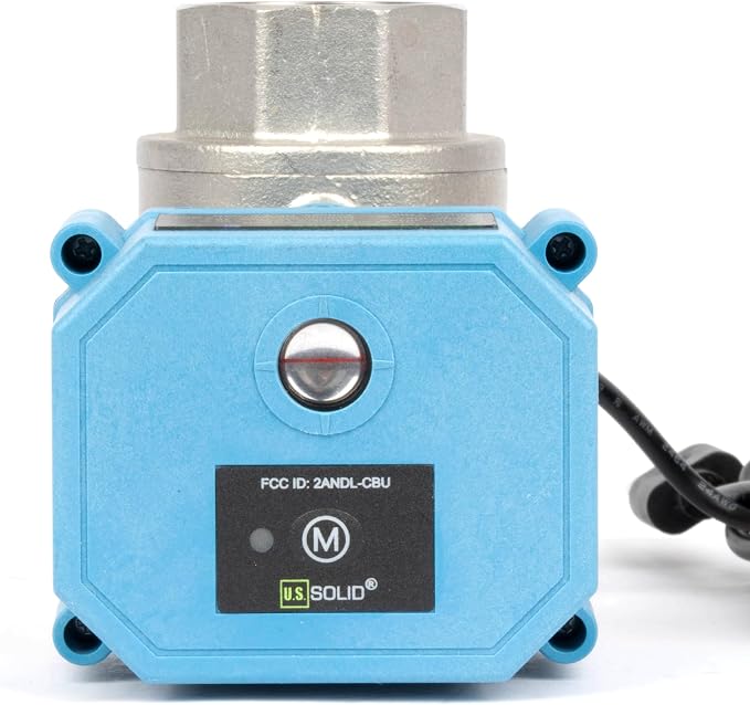 U.S. Solid WiFi Smart Motorized Ball Valve 1 Inch NPT 2-Way 304 Stainless Steel Electric Actuated Valve USB Powered NSF Certified for Water Irrigation