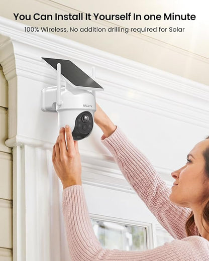 Security Cameras Wireless Outdoor, No Monthly Fee Solar Camera Outdoor Wireless, 4-Camera 2K Home Security Camera System with Base Station, Local Storage, PIR Motion Detection, Color Night Vision