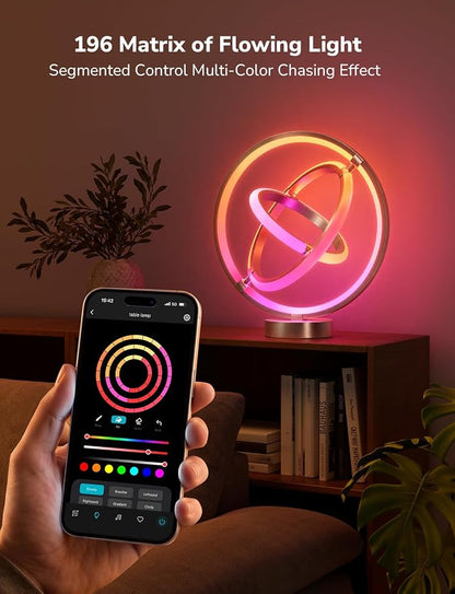 Lepro TB1 AI Smart Table Lamp, RGB+IC Addressable Color Changing Desk Light Alexa Google Home Enable, Music Sync, DIY Endless Scenes, APP Control Cool LED Lamp for Room Decor Ambient Lighting, 2.4 GHz