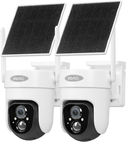 Vicohome 2CQ4G 2K AI Solar Security Camera Wireless Outdoor, Battery Powered Cam, Color Night Vision, Two Way Audio, Motion Detection, Easy to Setup, Audible Flashlight Siren, 180 Days Exchange Policy