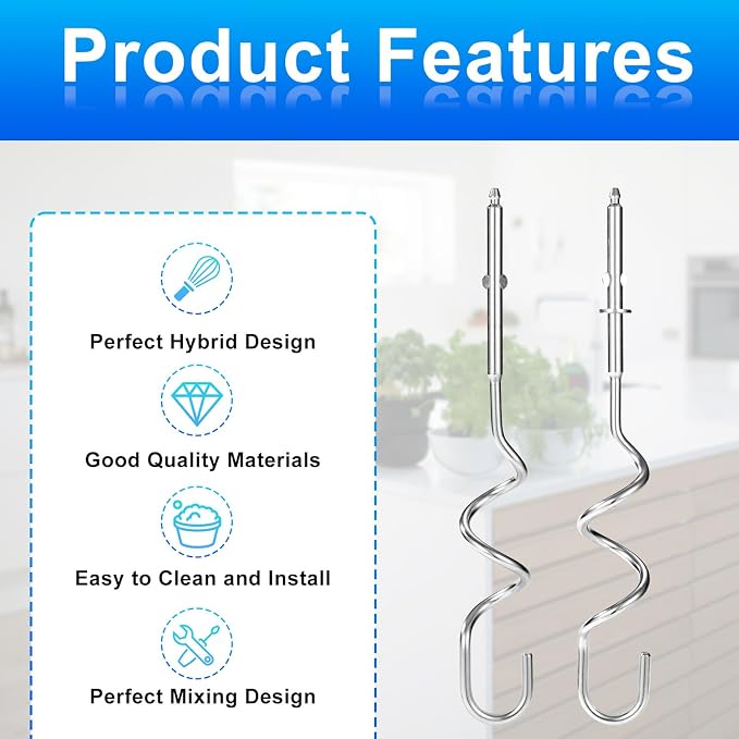 2pcs Hand Mixer Beaters Attachments Compatible with MX600B MX3200B MX1500W | Hand Mixer Beaters Attachments Compatible with MX Series Electric Hand Mixers for Cooking and Baking